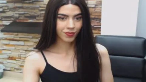Seductive brunette shemale Hard upright weenie