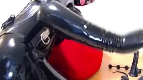 black Latex Doll anal Training And sperm