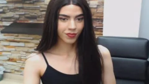 Seductive brunette shemale Hard upright weenie