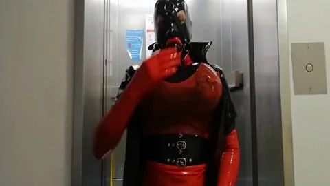 Alison In Red And darksome Latex With High Heel thigh Boots