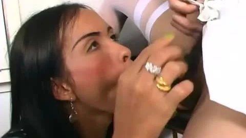 Two oriental sheboys banging Each Other