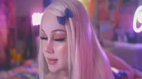 blond 18YO TS anal sex dildo nailing