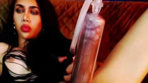 awesome Ladyboy Self engulfing Measuring gigantic ramrod