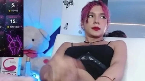 wild Trans cutie Works Hard For large cum